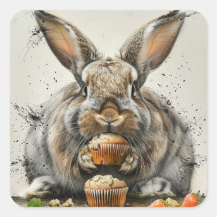 Sticker Carré Anniversaire de Bunny