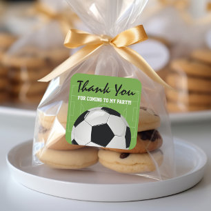 Sticker Carré Anniversaire de football pour enfants
