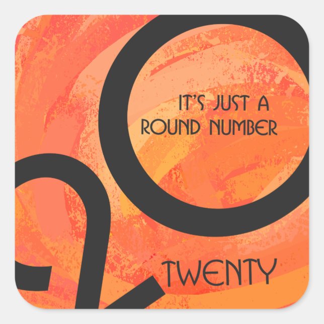 Sticker Carré Anniversaire de la décennie orange (Devant)