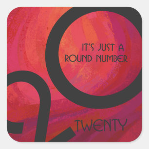 Sticker Carré Anniversaire de la Décennie Rouge