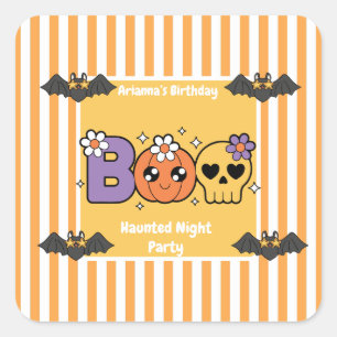 Sticker Carré Anniversaire de la fête de la nuit - Halloween nui
