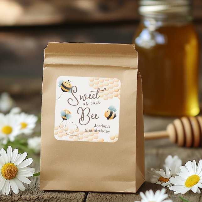 Sticker Carré Anniversaire des abeilles (The cutest little detail that makes a bee impact)