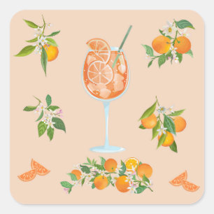 Sticker Carré Anniversaire d'été Spritz