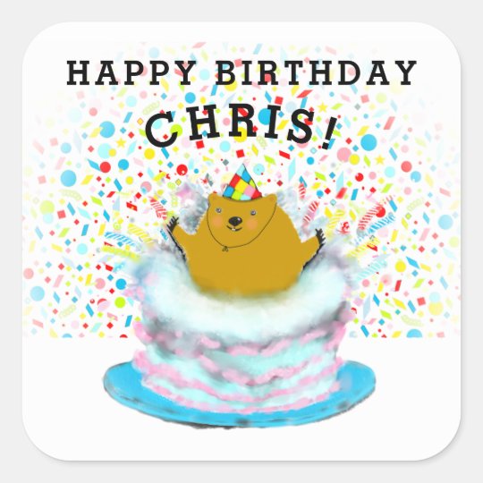 Sticker Carre Anniversaire Du Jour De La Marmotte Zazzle Fr