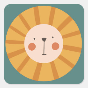 Sticker Carré Anniversaire du petit lion