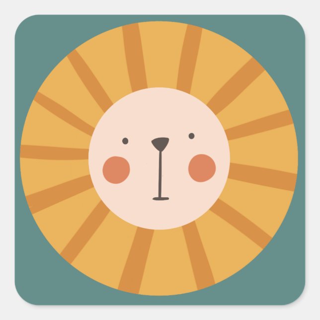 Sticker Carré Anniversaire du petit lion (Devant)