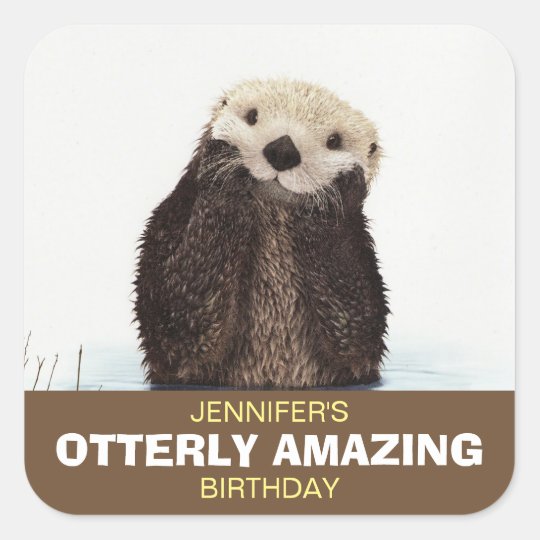 Sticker Carre Anniversaire Extraordinaire D Otterly De Loutre Zazzle Fr