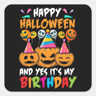 Sticker Carré Anniversaire Halloween