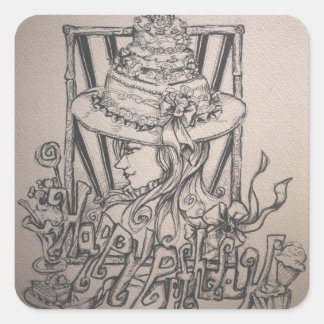 Sticker Carré anniversaire heureux