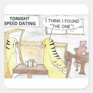 Sticker Carré Anniversaire, la manière de perruche