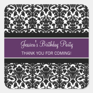 Sticker Carré Anniversaire Merci Personnalisé Nom Favoriser Tags