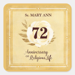 Sticker Carré Anniversaire personnalisable de la religieuse Nun