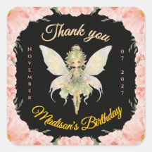 Anniversaire Petite Fée Florale Aquarelle