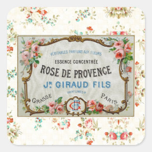 Sticker Carré Annonce Antique Rose Française