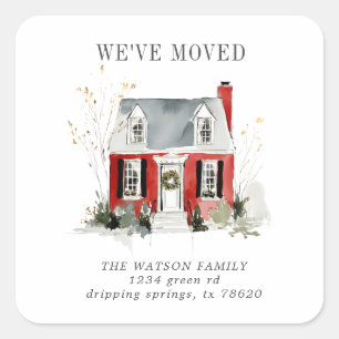 Sticker Carré Annonce de déménagement dans une nouvelle maison f