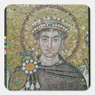Sticker Carré ANNONCE Justinian de l'empereur I c.547