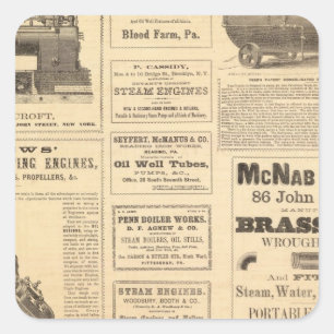 Sticker Carré Annonces pétrolières à New York