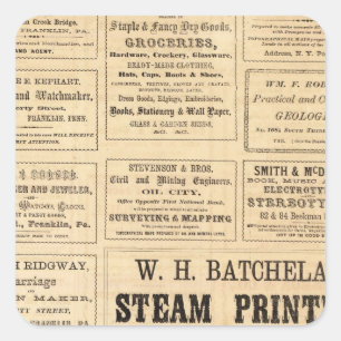 Sticker Carré Annonces pour l'huile