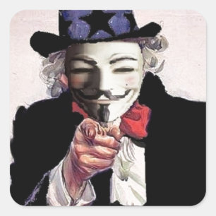 Sticker Carré Anonymous veut VOUS