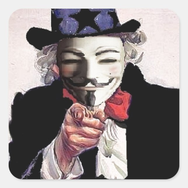 Sticker Carré Anonymous veut VOUS (Devant)