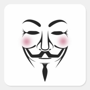 Sticker Carré anonymus masque vendetta hacker cyber internet hac