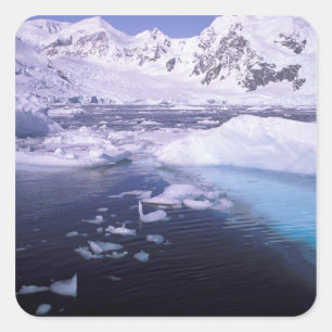 Sticker Carré Antarctique. Expédition à travers des échappées de