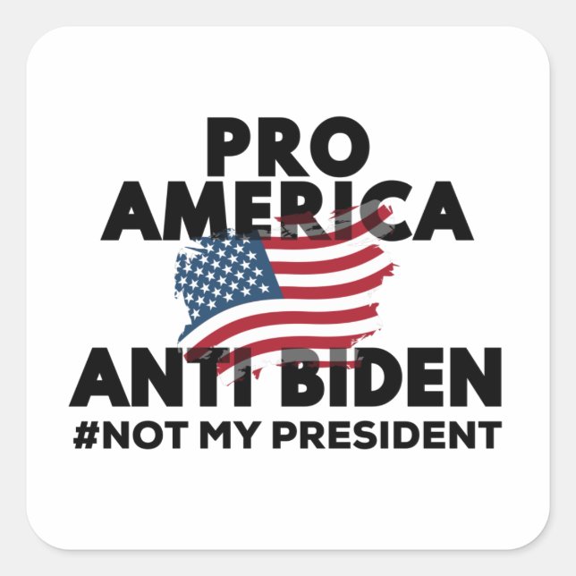 STICKER CARRÉ ANTI-BIDEN PRO-AMÉRIQUE (Devant)