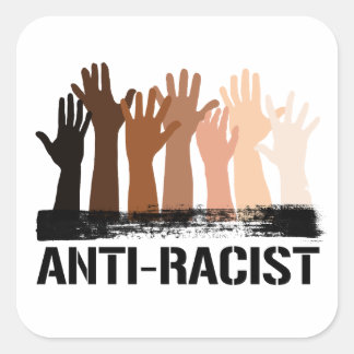 Sticker Carré Anti-Raciste Tous Skintones