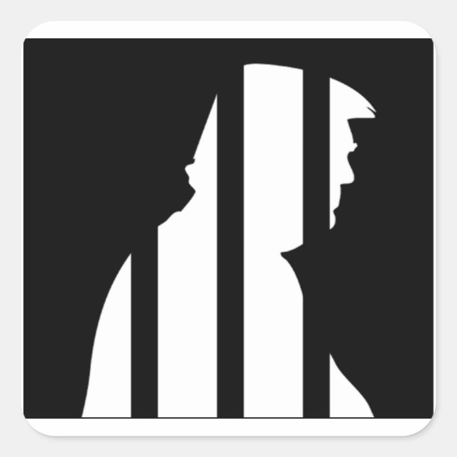 Sticker Carré Anti Trump Felon Trump pour la prison 2024 (Devant)