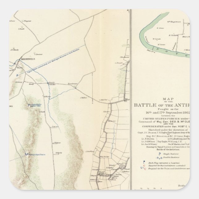 Sticker Carré Antietam, Suffolk, Gettysburg (Devant)