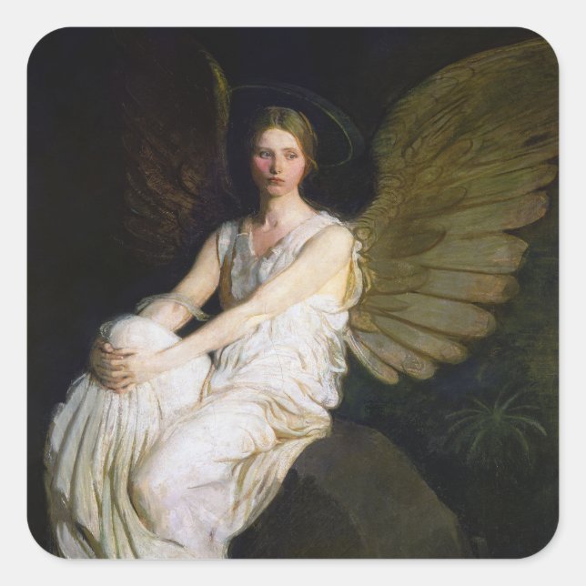 Sticker Carré Antique Abbott Handerson Thayer Angel Peinture (Devant)