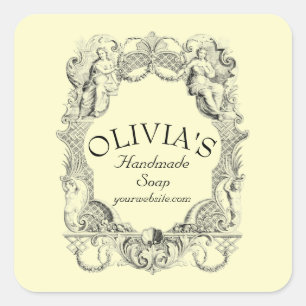 Sticker Carré Antique baroque Rococo Cartouche