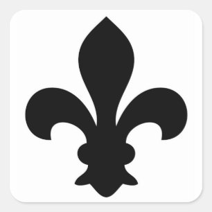 Sticker Carré Antique Française Chic Fleur De Lis Silhouette
