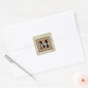 Sticker Carré Antique Musique note Musicien Monogramme