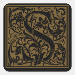Sticker Carré Antique S Monogramme