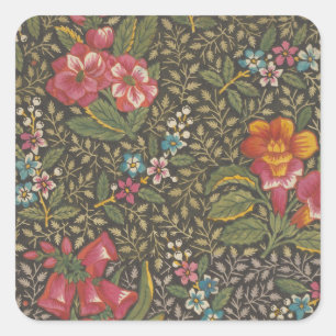 Sticker Carré Antique Toile de Jouy 1800 Branches florales