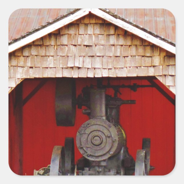 Sticker Carré Antique Tracer à vapeur (Devant)