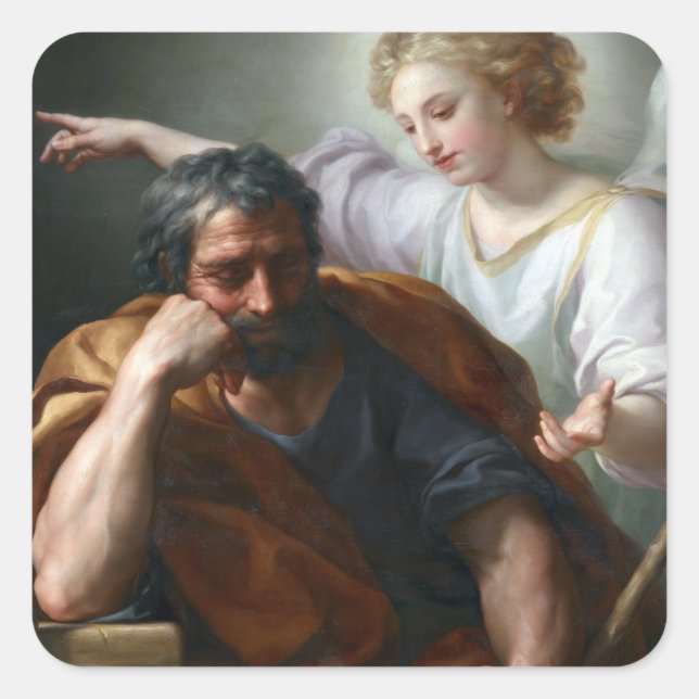 Sticker Carré Anton Raphael Mengs Le rêve de Saint Joseph (Devant)