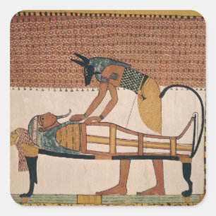 Sticker Carré Anubis assiste à la maman de Sennedjem