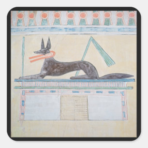 Sticker Carré Anubis, dieu égyptien des morts