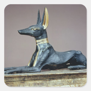 Sticker Carré Anubis, un dieu égyptien des morts d'un coffre