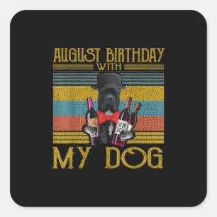 Sticker Carré Août Anniversaire Avec Mon Canne Corso Chien 2020