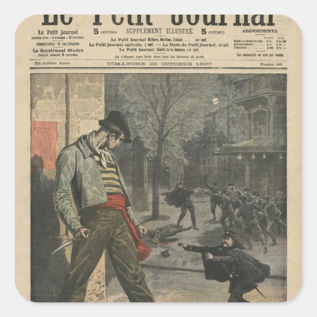 Sticker Carré Apache est une nuisance pour Paris (Devant)