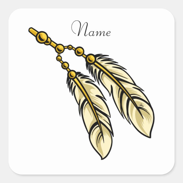 Sticker Carré Apache Feathers Thunder_Cove (Devant)