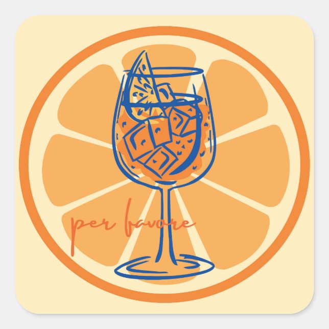 Sticker Carré Aperol Par Faveur (Devant)