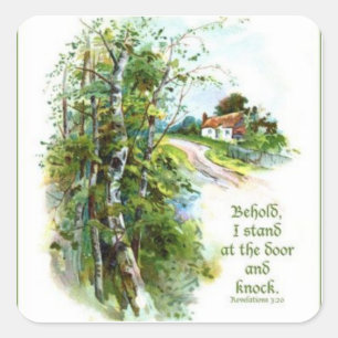 Sticker Carré Apocalypse 3:20 Écriture