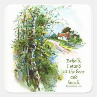 Sticker Carré Apocalypse 3:20 Écriture