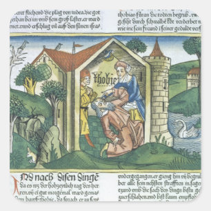 Sticker Carré Apocryphes : Tobit est aveuglé par les crottes du