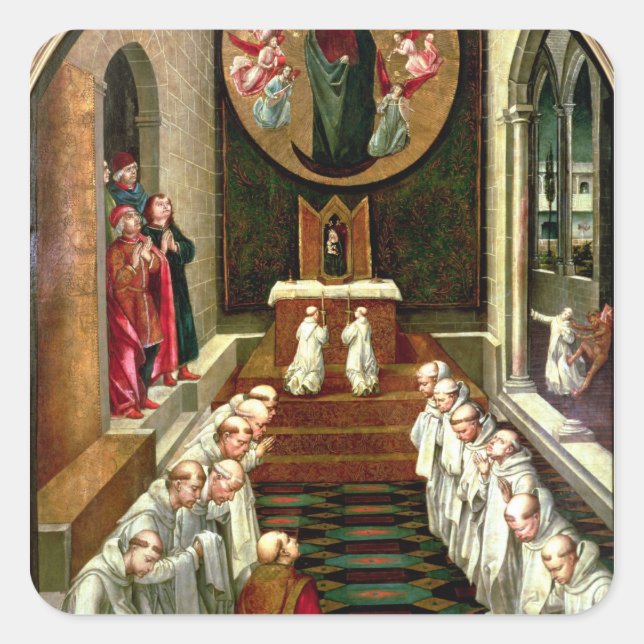 Sticker Carré Apparition de la Vierge à une communauté (Devant)