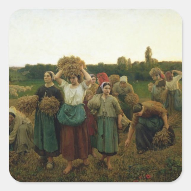 Sticker Carré Appel dans les Gleaners, 1859 (Devant)